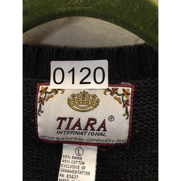 Tiara International Vintage Halloween Sweater Vest Pumpkins Fence Cats Women L - Picture 2 of 3